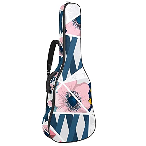 Sac à dos guitare folk acoustique basse fermeture éclair housse souple fleurie