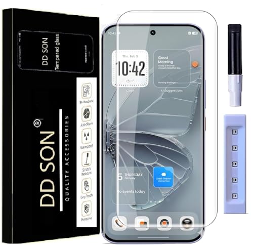Image of DD SON HD+ UV Tempered Glass Screen Protector Guard Compatible For Tecno Pova Curve 2 5G (6.78 Inch, Pack of 1) Full Adhesive UV Curved Case Friendly HD Clarity with easy installation kit