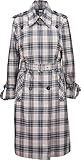 drykorn mantel buckey grün zweireihig mit Bindegürtel Drykorn Damen Trenchcoat-Mantel in Grau-Weiß kariert