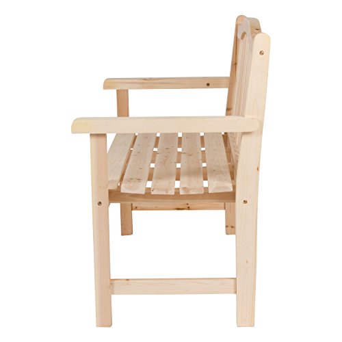 Shine Company 4212N Belfort Ii Wooden Outdoor Patio Garden Bench, Natural #TOP4