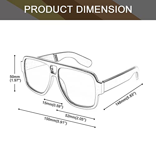 Karsaer Vintage 70S Style Aviator Sunglasses For Men Women Double Bridge Square Thick Retro Pilot Sunglasses K7123 #TOP4