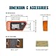 Runleader Digitaler kabelloser Betriebsstundenzähler mit eigener Stromversorgung, vibrationsaktivierter, rücksetzbarer Job-Timer, Benutzersperre für den Generator Marine Lawn Mower (Orange)