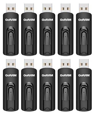 GoRAM Slider 32GB USB 3.0 Retractable Flash Drive 140MB/s Read Speeds Bulk Packaging (32GB - Pack of 10)
