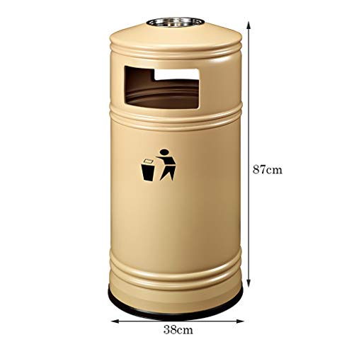 ASumPio Abfalleimer Outdoor Runder Mülleimer Multifunktionaler Kreativer Mülleimer Aschenbecher Küchenmülleimer,Black – Bild 5