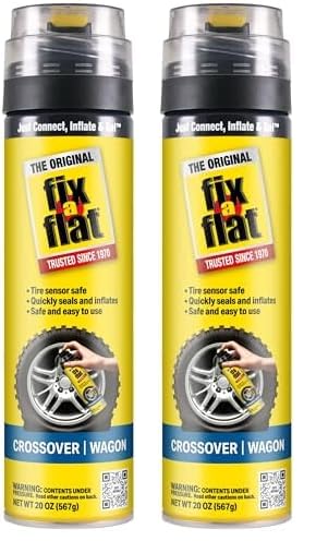 Fix-A-Flat S60430 Aerosol Emergency Flat Tire Repair and Inflator, for Large Tires, Eco-Friendly Formula, Universal Fit for All Cars and Small Trucks/SUVs, 20 oz. (Pack of 2)