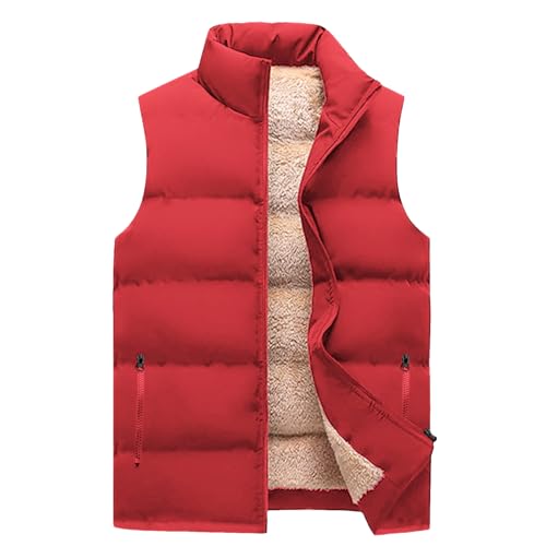 Men's Outerwear Puffer Vest Winter Fleece Lined Sleeveless Stand Collar Sherpa Windproof Waterproof Jacket Coat2