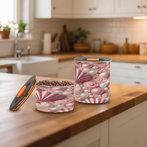 Contenedor de café hermético Kigai Pink Pearl 17 oz acero miniatura 7