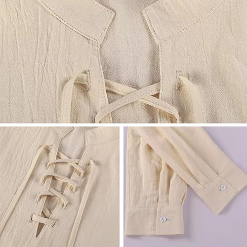 Image of 8 Pcs Medieval Costume for Boys Renaissance Viking Pirate Tunic Outfit for Kids