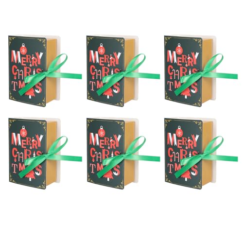 PENIKOKO 6 Stück pack Weihnachts Süßigkeitenboxen in Buchform aus...