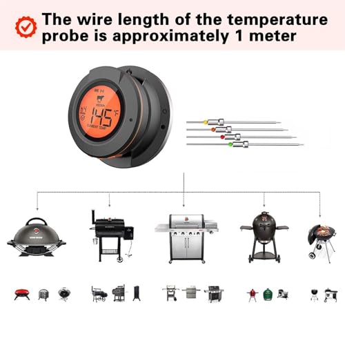 Image of Bluetooth BBQ Meat Probe 2 Pcs, Stainless Steel Smart Pro meater Probe