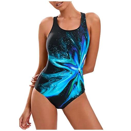 Veranobreeze Vrouwen Sport Een Stuk Badpak Racerback Gedrukt Sport Badmode