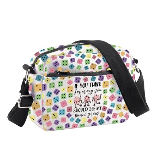 BDPWSS Bunco Crossbody Bag Bunco Gambling Lover Gift If You Think I'm Crazy You Should See My Bunco Group Bunco Night Gift