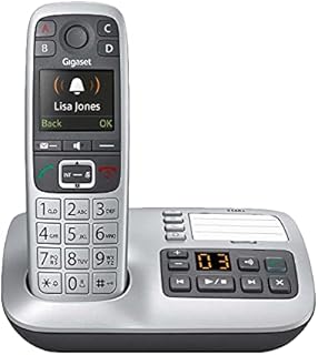 Gigaset E560A – Cordless Phone for Seniors with Answering Machine and SOS Key, Brilliant Sound Quality and Volume Amplification - Made in Germany (Platinum, Pack of 1)