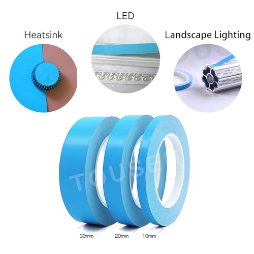Image of 0.25 x 20mm x 82FT Thermal Conductive Double-Sided Tape - Insulation for Heat Sinks & High-Power Electronics LED Strips, 3D Printing Beds, Computer CPU