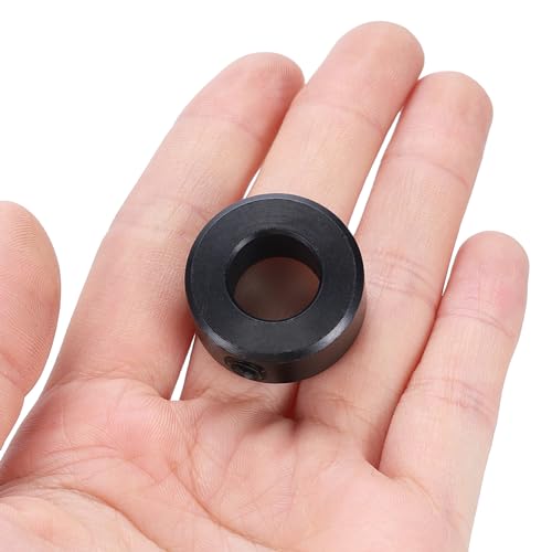 QUARKZMAN 4 Stück Stellringe 1/2 Bohrung 1 AD 7/16 Breite Wellensicherungsring Tiefenanschlagringe für Rad Schubkarre Axle Getriebe Montagen CNC Maschine Werkzeuge Industrie, Schwarz