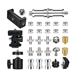 30Pack Camera Tripod Screw Mount Kit 1/4 to 3/8 Inch Threaded Converter Adapter 1/4 Swivel Ball Head and Hot Shoe E Clip for DSLR/Monopod/Flash Light/Quick Release Plate