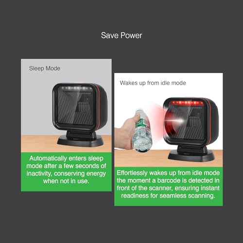 Image of FINGERS QuickScan Omni W106 Barcode Scanner (Quick Scan and CMOS Image Technology, Hands-Free, 1D and 2D Codes, Strong Decoding Capabilities, Counter Top Plug-n-Play.