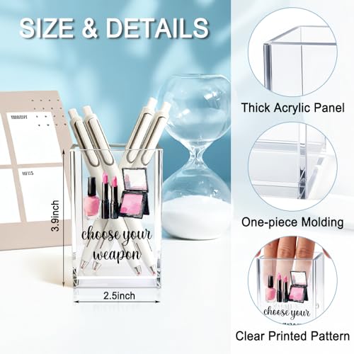 Image of Choose Your Weapon Acrylic Cosmetic Holder, Funny Makeup Brush Organizer Gifts for Cosmetologist Makeup Lover Women Girls, Christmas Birthday Gifts for Daughter Niece Sister BFF