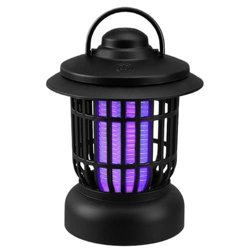 Fly Zappers,静音で安全な家庭用電動虫除けライト - 静音ランタン型テーブルフロアトラップ バックヤード ハウス パティオ用