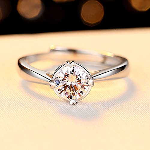 Bague Solitaire Argent Véritable Cœur pour Femme à 4 Griffes