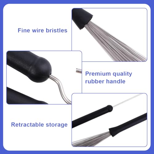 BEPSYOM 1 PCS Drum Brush, Drumstick Brush, Drum Sleeve, Drumsticks, Mallets Retractable