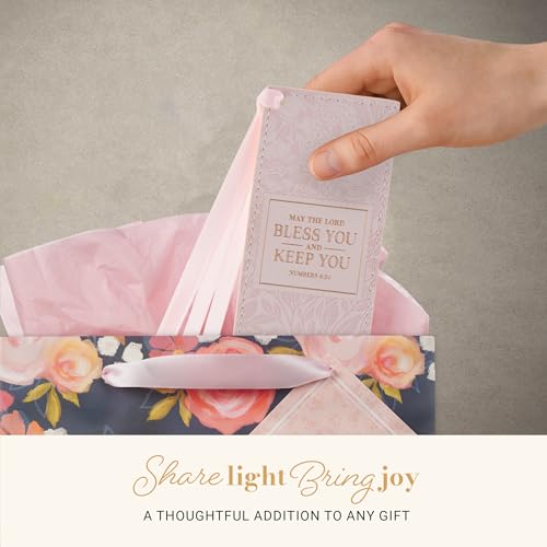 Image of Christian Art Gifts Faux Leather Bookmark for Women: Bless You & Keep You