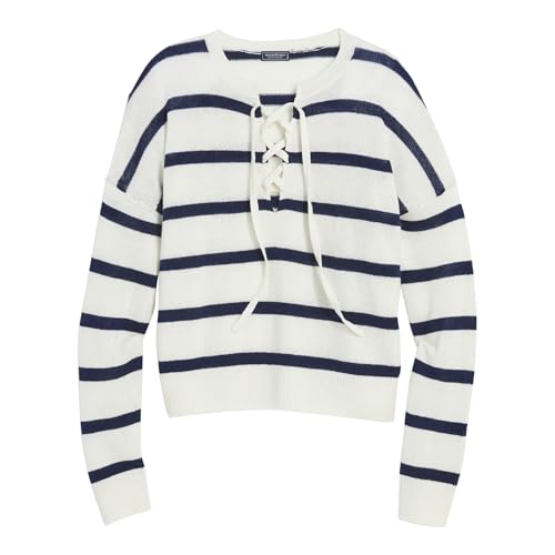 Image of Vineyard Vines Women's Linen Cashmere Lace-up Crewneck Sweater