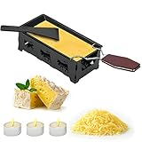 ACTOYS - Juego de mini raclette plegable con vela de té, sartén para derretir queso para queso de chocolate derretido con espátula de silicona