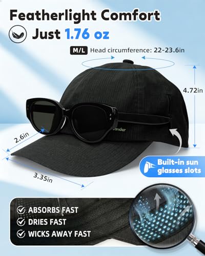 Image of Lightweight Golf Hat for Women Men, UPF 80+ Sun Protection Cap, Breathable Quick-Dry Baseball Cap for Running Sport