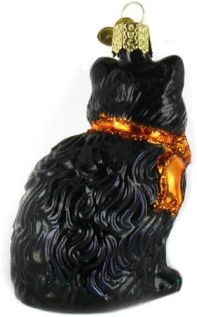 Old World Christmas Halloween Kitty Glass Blown Ornament for Christmas Tree