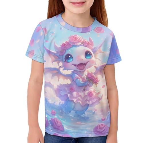Image of Kids Graphic T-Shirt Boys Girls Novelty Tees Top Short Sleeve Shirts Summer Blouses 3-16