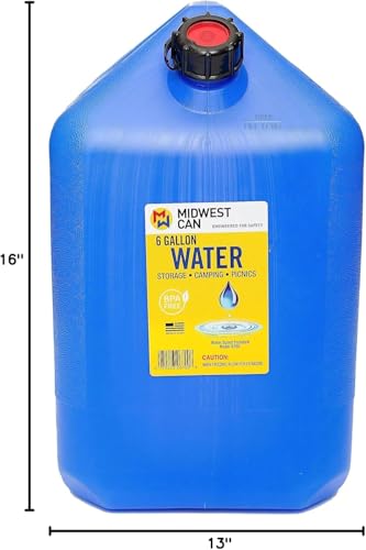 Midwest Can Company 6 Gal Blue Wtr Can 6700