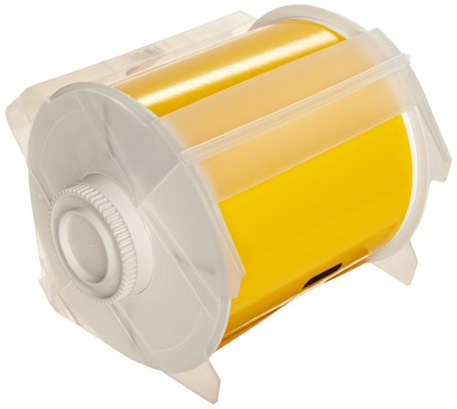 Brady High Adhesion Vinyl Label Tape (113114) - Yellow Vinyl Film - Compatible With Globalmark Industrial Label Printer - 100' Length, 4" Width #TOP12