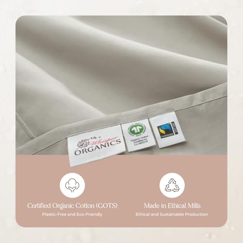 Image of 100% Organic Cotton Pillow Cases Queen Size Set of 2-100% Cotton Pillowcases GOTS Certified 300 Thread Count - Naturally Cooling Comfortable Breathable & Soft Pillow Cases (Pewter, Queen)