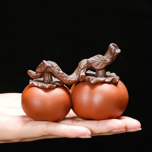 9,2 cm Persimmon Ruyi lila Sand Tee Haustier Dekoration handgefertigt Farbwechsel Tee-Zubehör