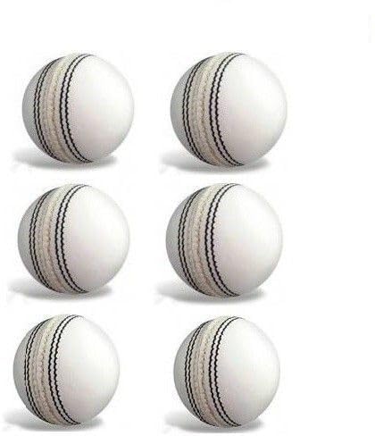 Cricket White Leather Ball - Pack of 6 Professional Match Cricket Balls-image-0