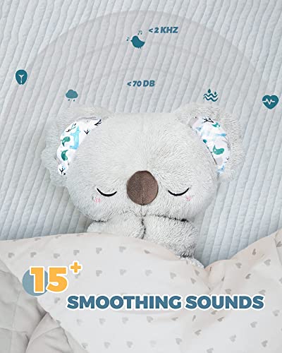 Auby Soothe 'n' Cuddle Koala,Kuscheltier mit Beruhigungsfunktion,Plüschspielzeug für Neugeborene 10 Schlaflieder, Lichter & rhythmische Atmung