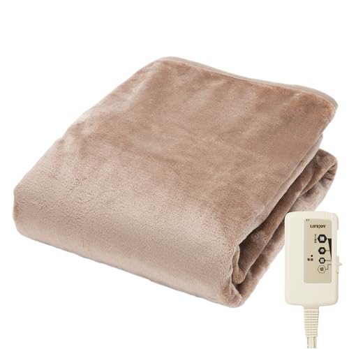 Amazon.co.jp : ライフジョイ 電気毛布 日本製 敷き 140×80cm モカ