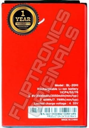 FLIPTRONICS ORIGINALS™ BL-20HI Battery for itel-A23 2050 mah Battery with 1 Year Warranty**** (K178)