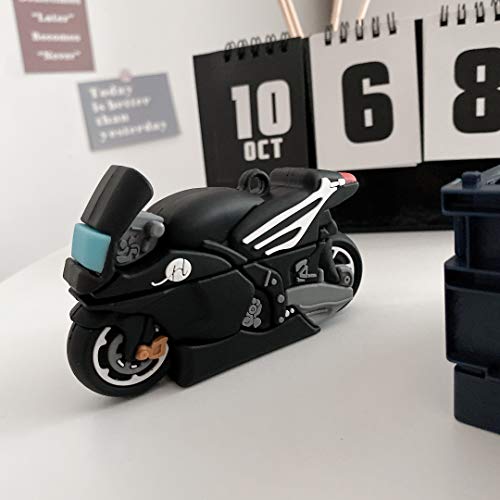 Ifunny Case 3D Cartoon Cool Motorcycle Design Man Boys Kids Shockproof Keychain Protective Soft Silicone Case For Airpods Pro/Airpods 3[2019] (Motorcycle) #TOP4