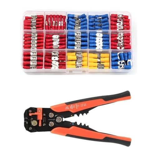 Terminales de pala de engarce en kit de 280 conectores de cables aislados Suit1 Orange