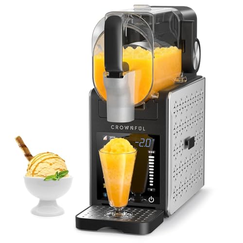 CROWNFUL Slushie Machine, Slushy Maker for Home, 3L Large Capacity Frozen Drink Maker, No Ice or Preperation Needed, 6 Presets Programs for Soft Ice Cream, Frappe, Milkshake & Frozen Juice