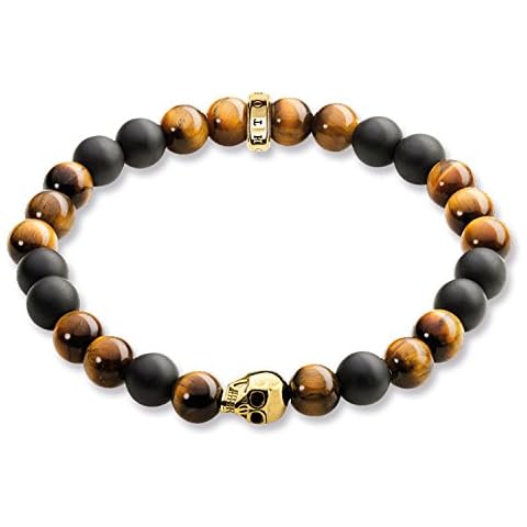 Thomas Sabo Men's Skull Bracelet with Tiger's Eye Cover