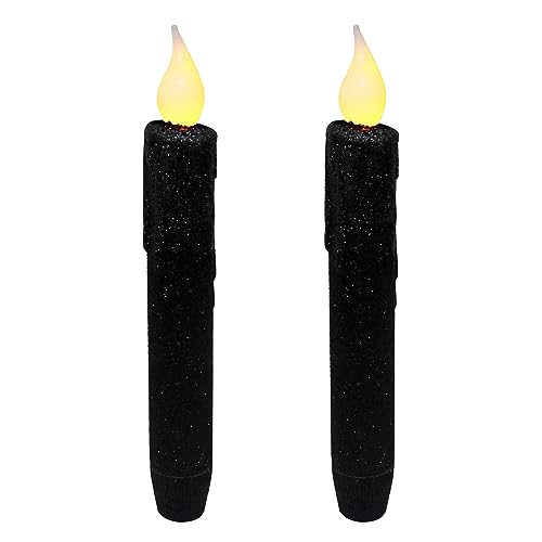 Velas LED sin llama con temporizador y purpurina para decoración de Navidad Halloween y bodas