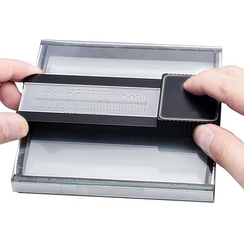 Cyfrowy miernik grubości szkła, dwuwarstwowy przyrząd do pomiaru grubości szkła, grubość szkła 70 mm, warstwa pośrednia powietrza 34 mm, dokładność ± 0,5 mm, do różnych rodzajów szkła