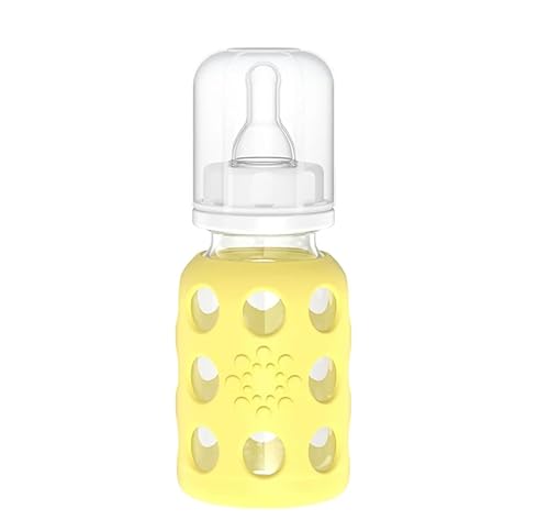 Miniatura 4 de Lifefactory Biberones de vidrio con protección de silicona, paquete de 4, botellas de 4 onzas  9 onzas, (1 plátano, 1 mango, 1 lavanda y 1 uva)