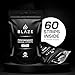 Performance Nose Strips for Breathing (60 Count) - Oil & Sweat Proof Adhesive - Athletic Nasal Strips for Snoring & Sleeping - Black, Wide Body, Universal Fit, Extra Strength