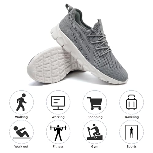 Image of DLWKIPV Mens Running Shoes Sneakers Non Slip Slip On Tennis Lightweight Athletic Cushioned Comfort for Walking Gym Fitness & Daily Training Leisure Sports