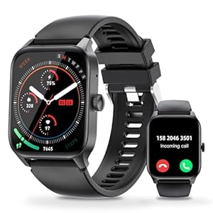 Smart Watch for Men Women 1.83″ HD Big Screen Smartwatch (Answer/Make Call) Waterproof Fitness Watch with 110+ Sport Modes/Heart Rate/Blood Pressure/Sleep Monitor Activity Tracker for iPhone Android