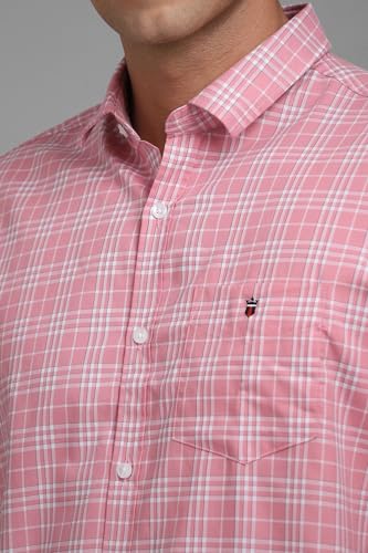 Image of Louis Philippe Men's Slim Fit Premium Cotton Easy Care, Soft Handfeel Full Sleeve Checks Casual Shirt